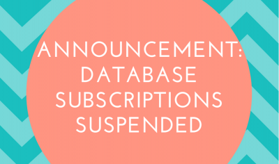 Announcement: Database Subscriptions Suspended